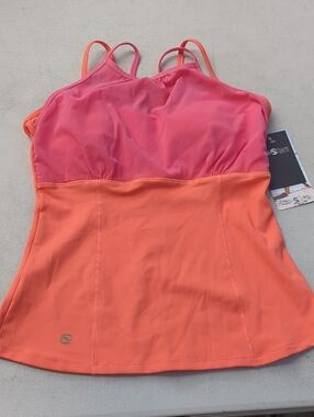 Women’s Pink & Orange Strappy Active Tank Top